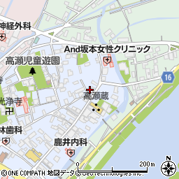熊本県玉名市高瀬13周辺の地図