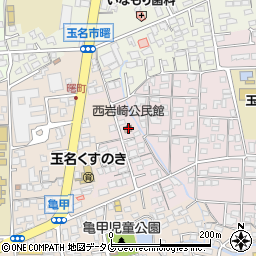 西岩崎公民館周辺の地図