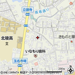 熊本県玉名市立願寺168-8周辺の地図