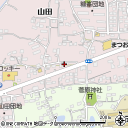 熊本県玉名市山田2042-14周辺の地図