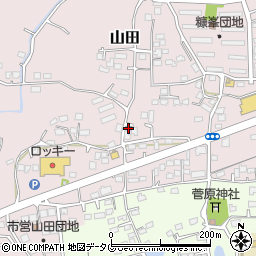熊本県玉名市山田1992周辺の地図