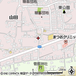 熊本県玉名市山田1997周辺の地図