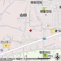熊本県玉名市山田1990周辺の地図