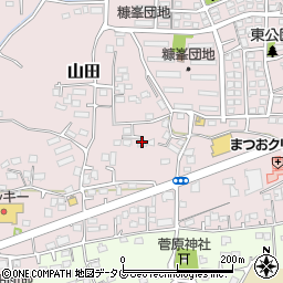熊本県玉名市山田1989周辺の地図