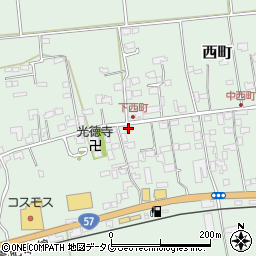 阿蘇西町簡易郵便局周辺の地図