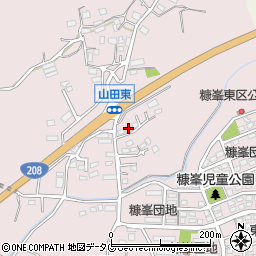 熊本県玉名市山田1580-1周辺の地図