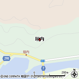 愛媛県愛南町（南宇和郡）垣内周辺の地図