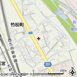 長崎県大村市竹松町周辺の地図