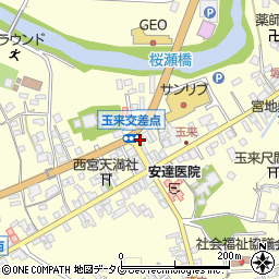 竹田市　玉来分館周辺の地図