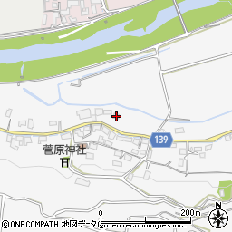 熊本県菊池市木柑子345周辺の地図