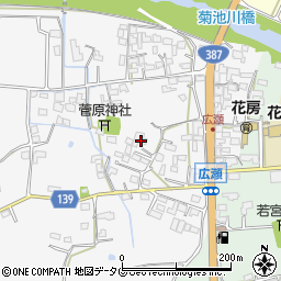 熊本県菊池市植古閑181周辺の地図
