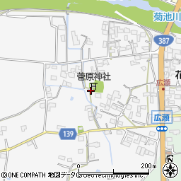 熊本県菊池市植古閑167周辺の地図