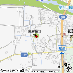 熊本県菊池市広瀬周辺の地図