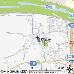 熊本県菊池市植古閑214周辺の地図