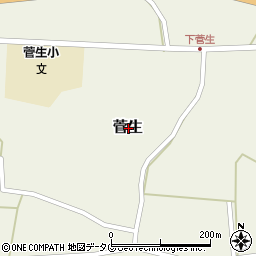 大分県竹田市菅生周辺の地図