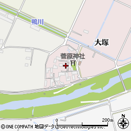 熊本県菊池市大塚周辺の地図