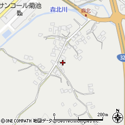 熊本県菊池市乙森北90周辺の地図