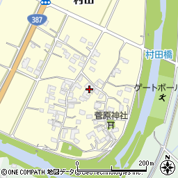 熊本県菊池市村田周辺の地図
