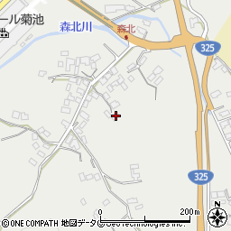 熊本県菊池市乙森北76周辺の地図