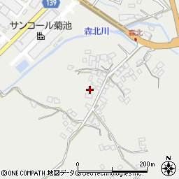 熊本県菊池市乙森北137周辺の地図