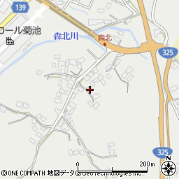 熊本県菊池市乙森北75周辺の地図