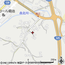 熊本県菊池市乙森北75周辺の地図