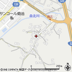 熊本県菊池市乙森北143周辺の地図