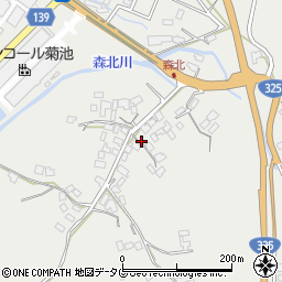 熊本県菊池市乙森北73周辺の地図