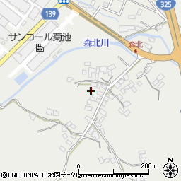 熊本県菊池市乙森北135周辺の地図