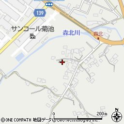 熊本県菊池市乙森北147周辺の地図