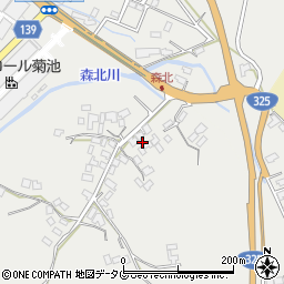 熊本県菊池市乙森北69周辺の地図