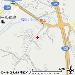 熊本県菊池市乙森北69周辺の地図