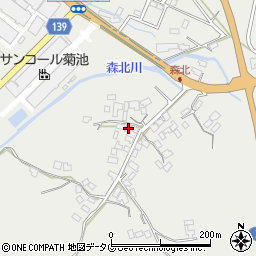 熊本県菊池市乙森北145周辺の地図