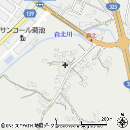 熊本県菊池市乙森北145周辺の地図