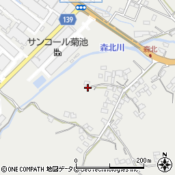 熊本県菊池市乙森北150周辺の地図