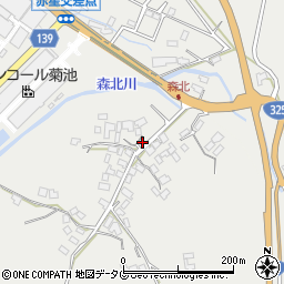熊本県菊池市乙森北12周辺の地図