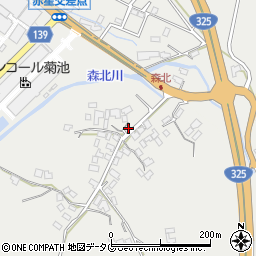 熊本県菊池市乙森北12周辺の地図