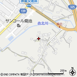 熊本県菊池市乙森北29周辺の地図