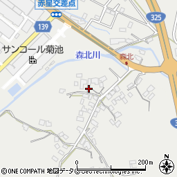 熊本県菊池市乙森北32周辺の地図