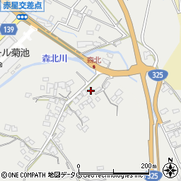 熊本県菊池市乙森北64周辺の地図