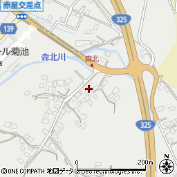 熊本県菊池市乙森北64周辺の地図