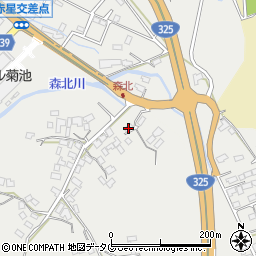 熊本県菊池市乙森北63周辺の地図