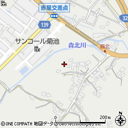 熊本県菊池市乙森北28周辺の地図