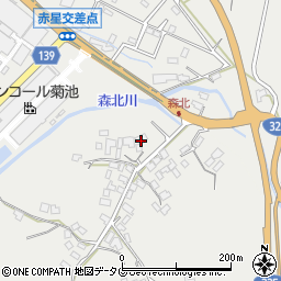 熊本県菊池市乙森北13周辺の地図