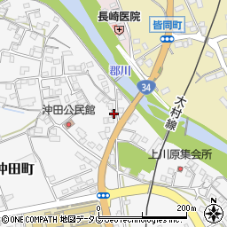 長崎県大村市沖田町439-2周辺の地図