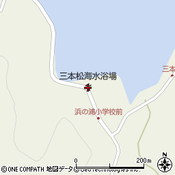 三本松海水浴場周辺の地図