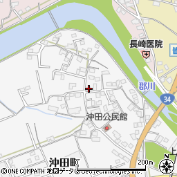 長崎県大村市沖田町468-1周辺の地図