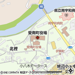 愛媛県愛南町（南宇和郡）周辺の地図