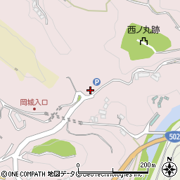 岡城公園周辺の地図
