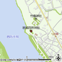 岩城四所神社周辺の地図